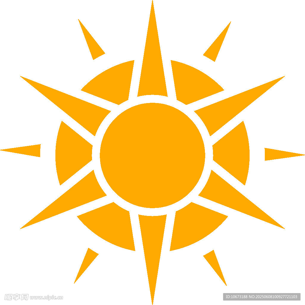 簡約太陽圖標設計元素