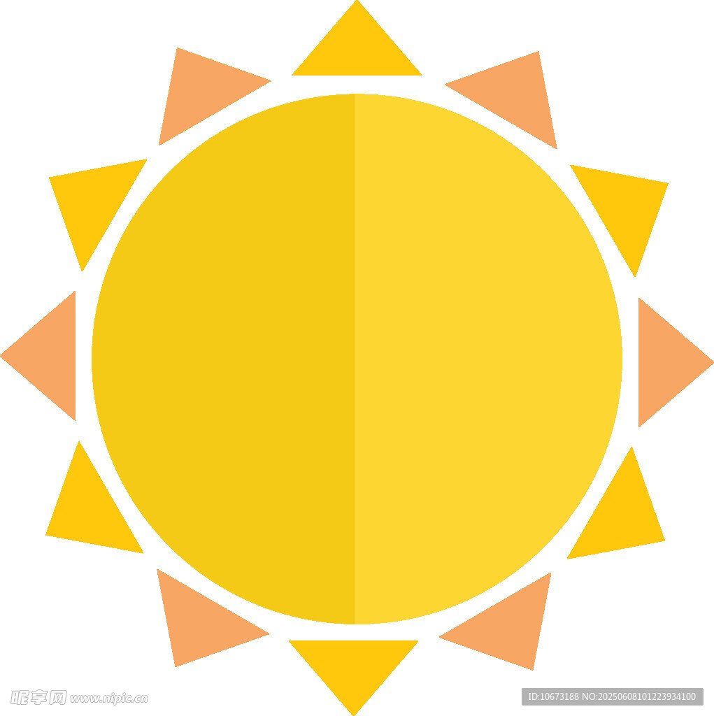 簡約風格黃色太陽圖標
