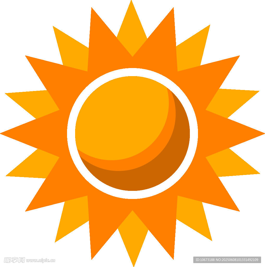 卡通風(fēng)格的橙色太陽圖標(biāo)