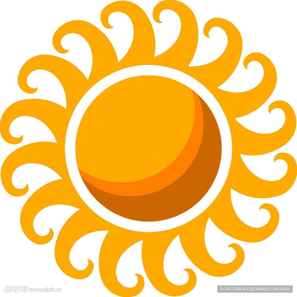 簡約風格太陽圖標設計