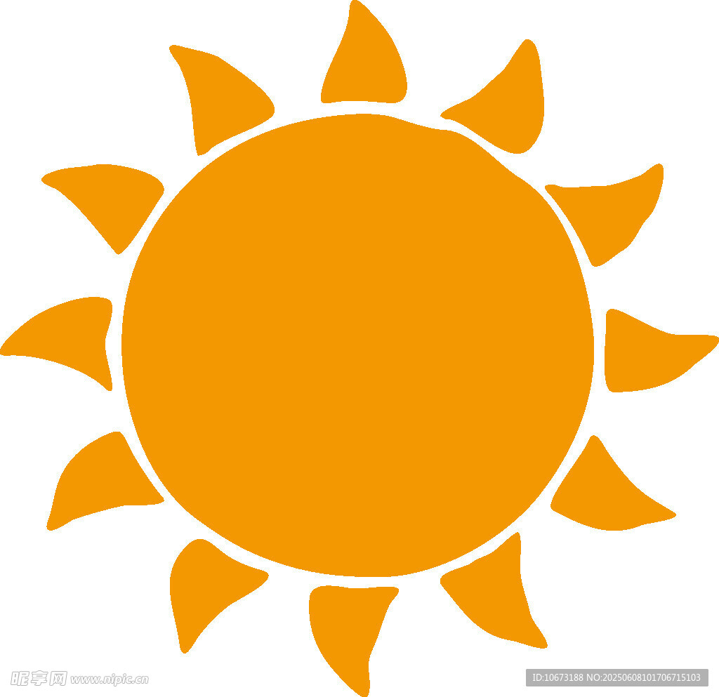 簡約橙色太陽圖標