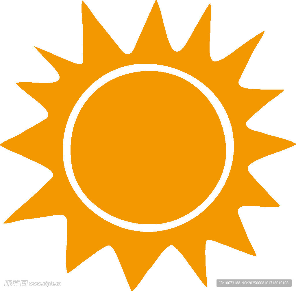 簡約橙色太陽圖標