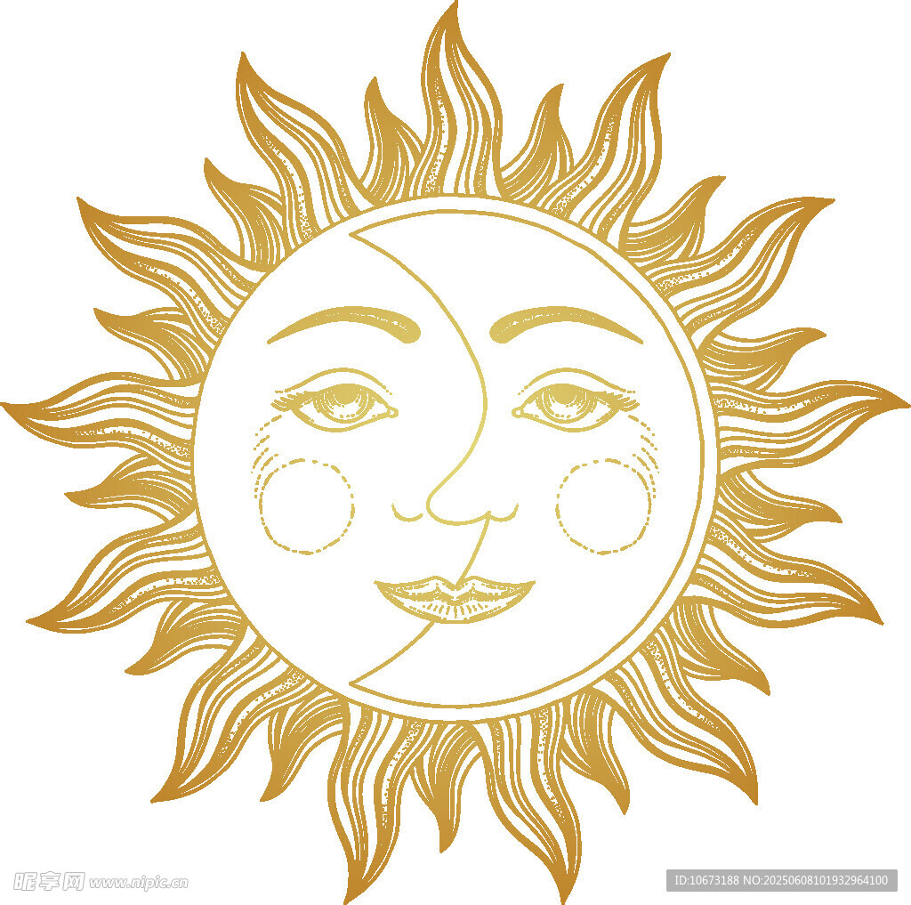 太陽月亮融合的神秘圖案