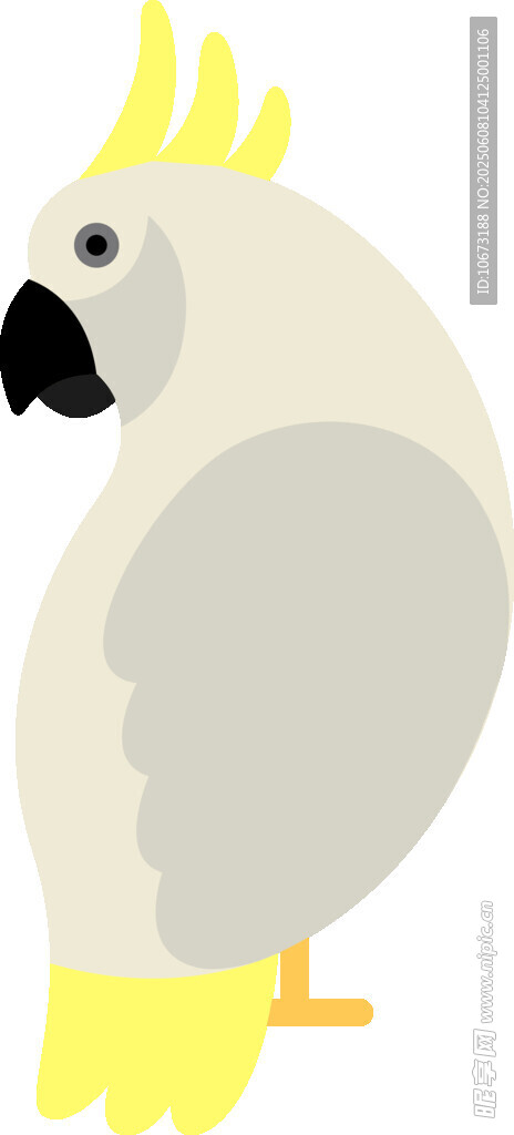 可愛黃冠鳳頭鸚鵡形象
