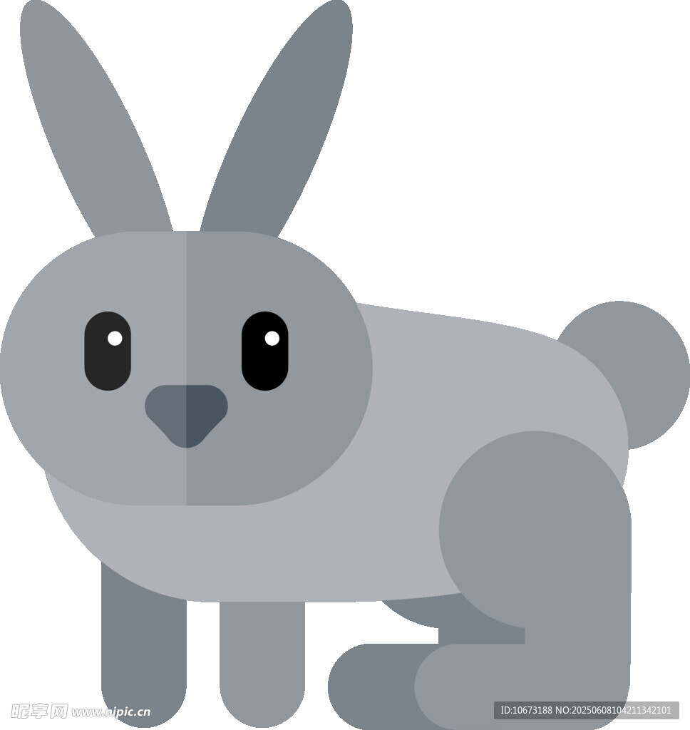 可愛灰兔子插畫