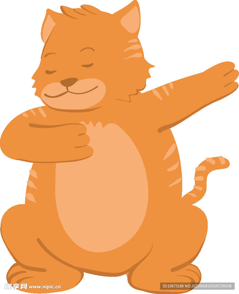 可愛橘貓做伸展動作