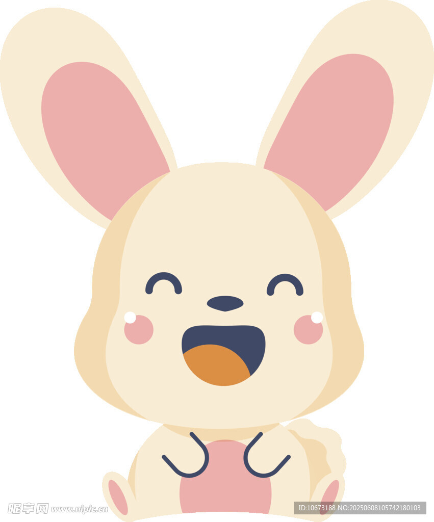 可愛微笑小兔子插畫