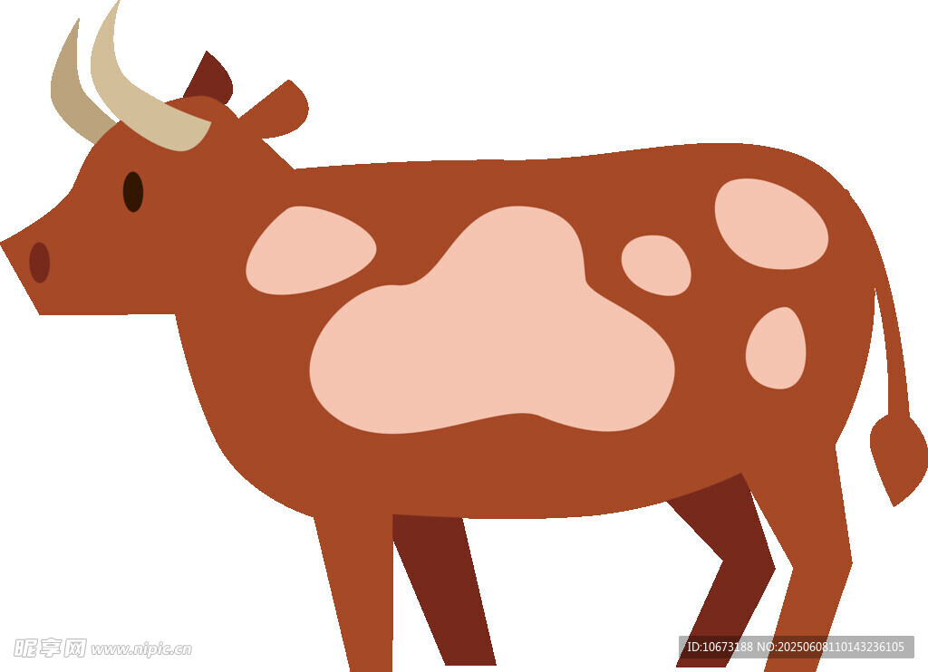 棕色斑點(diǎn)牛插畫