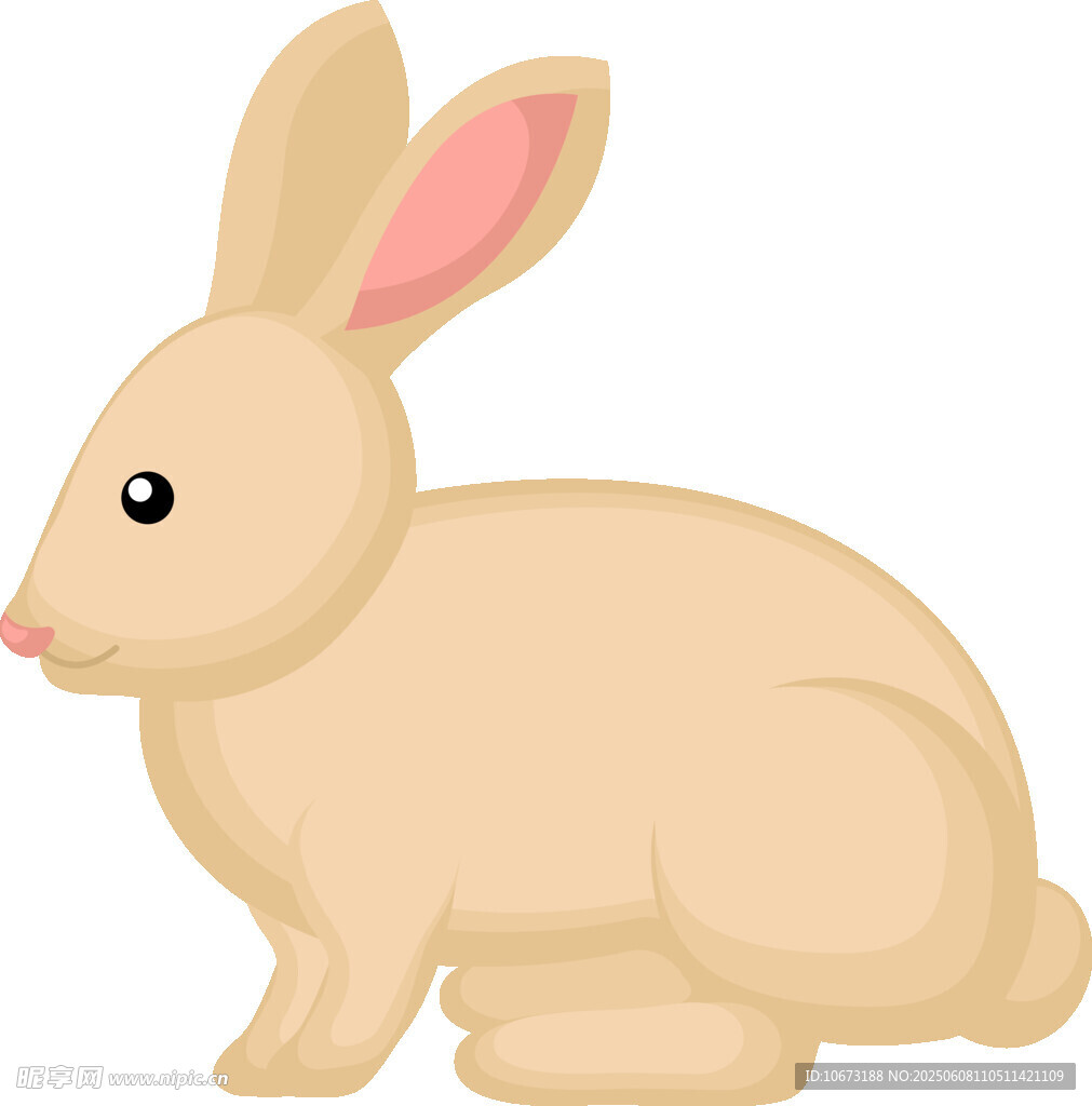 可愛米色兔子插畫