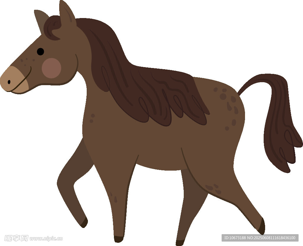 棕色小馬插畫