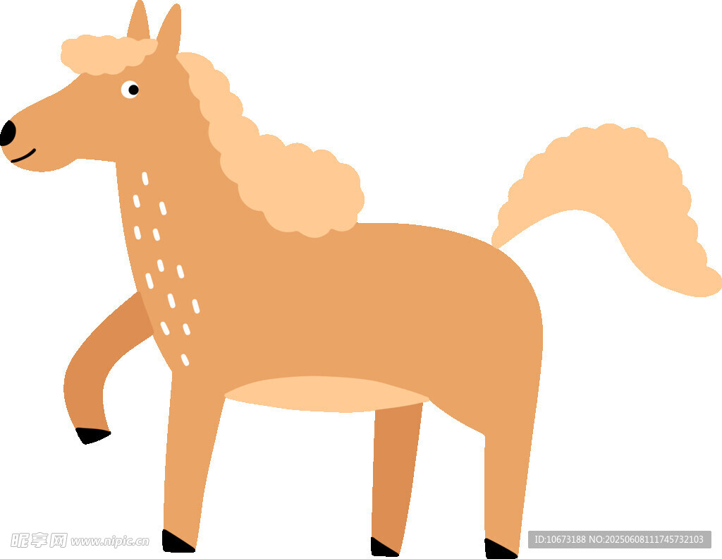 可愛站立小馬插畫