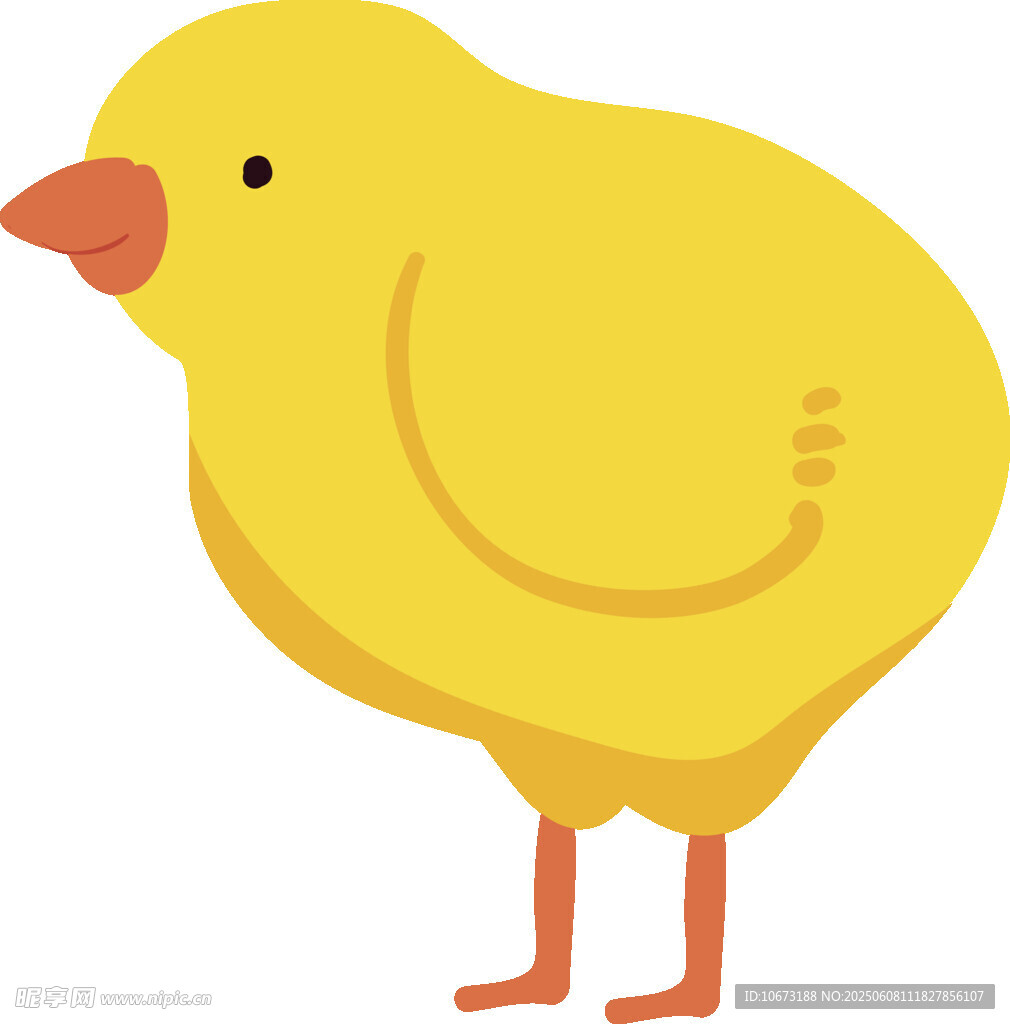 可愛小黃雞插畫