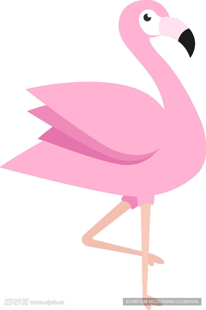 粉色火烈鳥單腿優雅站立