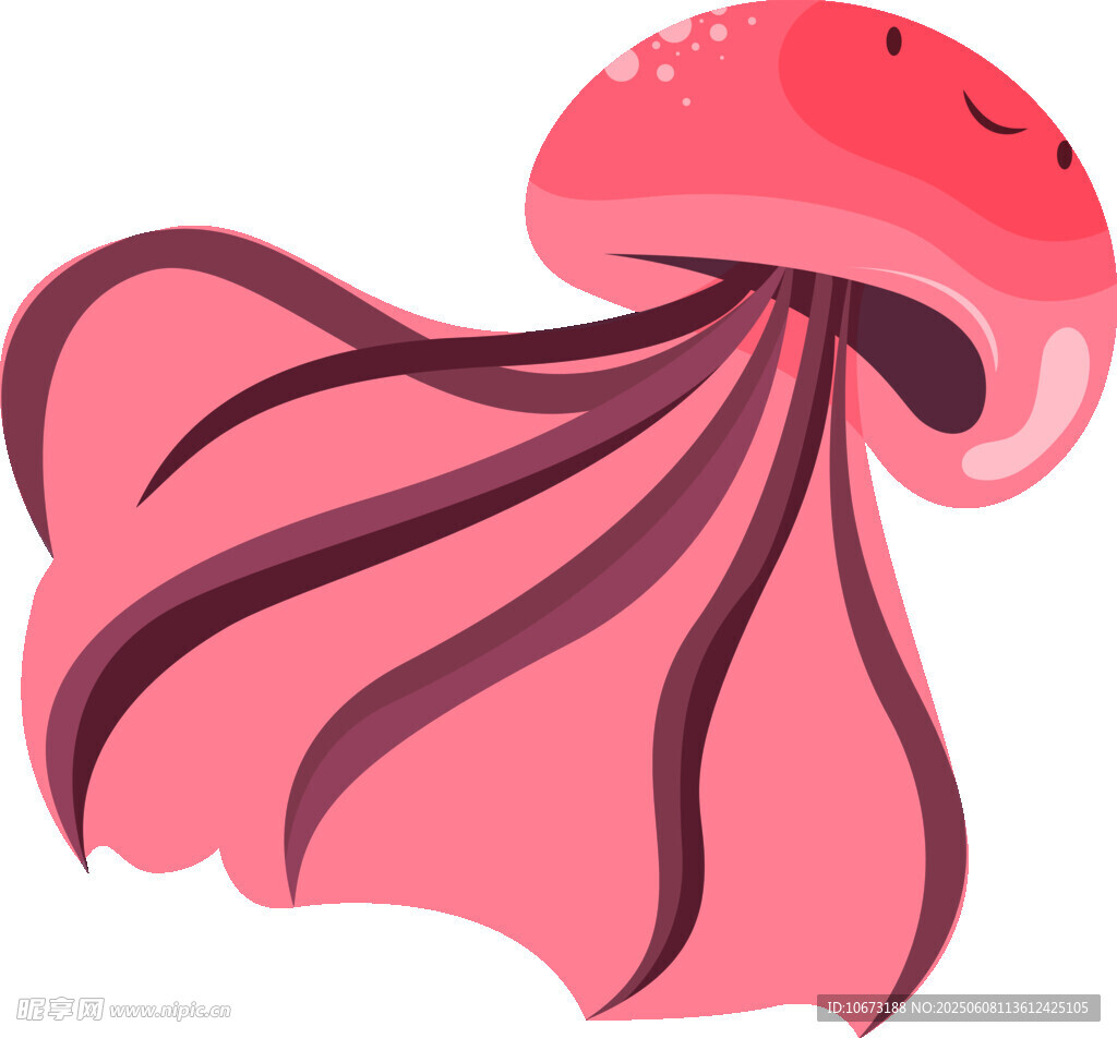 粉色夢幻水母插畫
