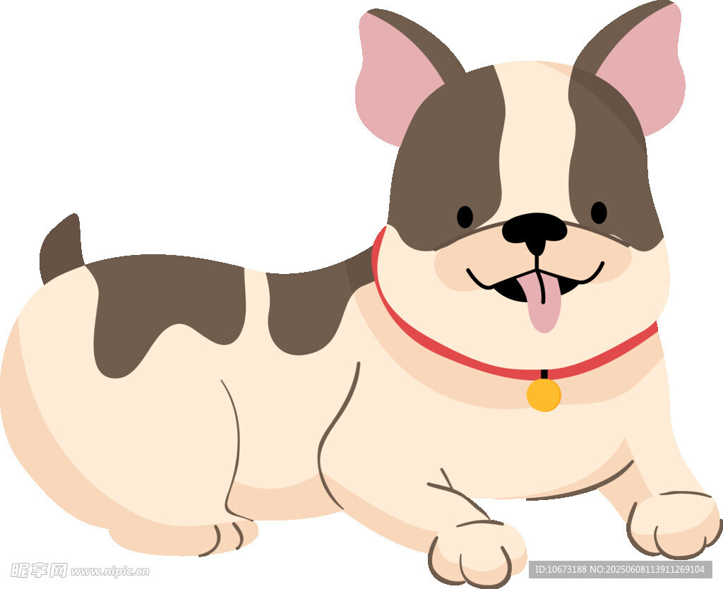 趴著的可愛法國(guó)斗牛犬