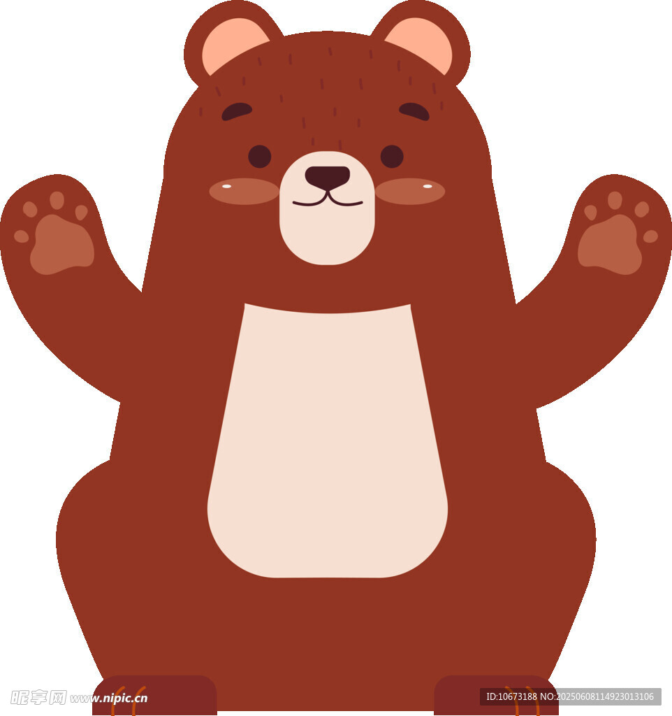 可愛(ài)棕熊張開(kāi)雙手