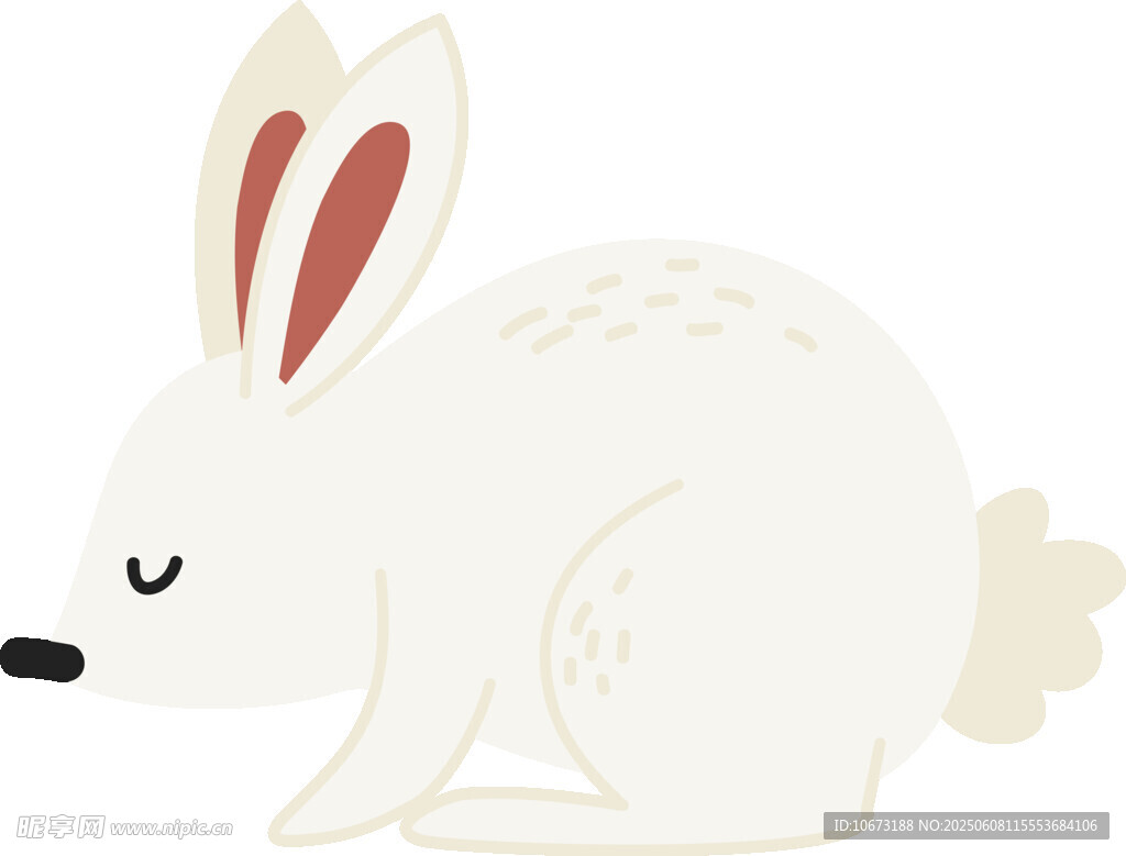 可愛白兔插畫