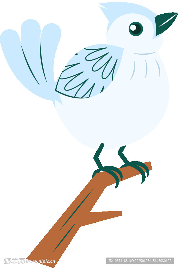 枝頭小鳥插畫