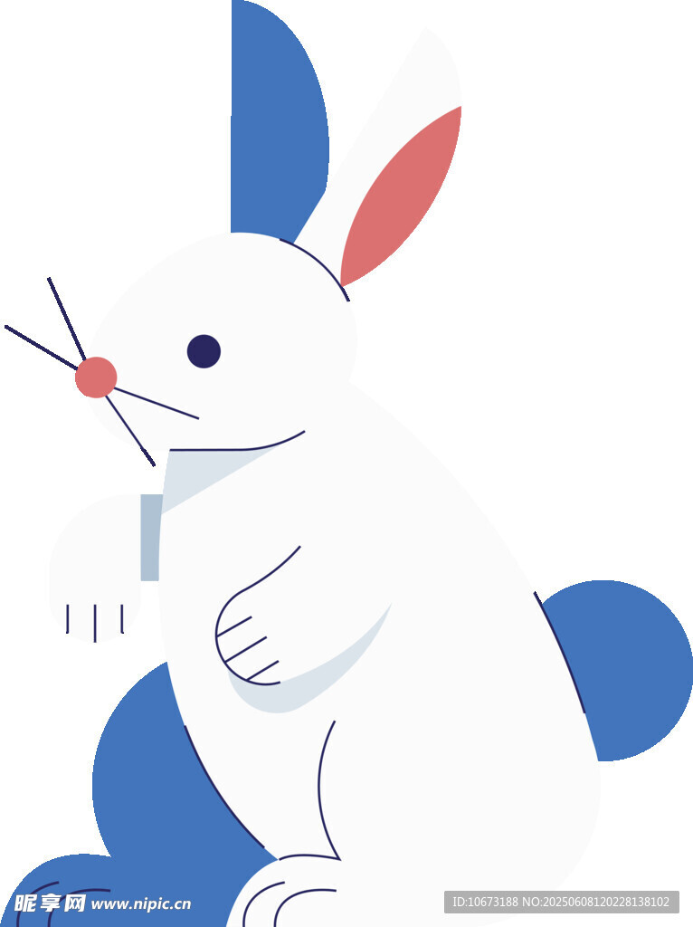 可愛白兔插畫形象