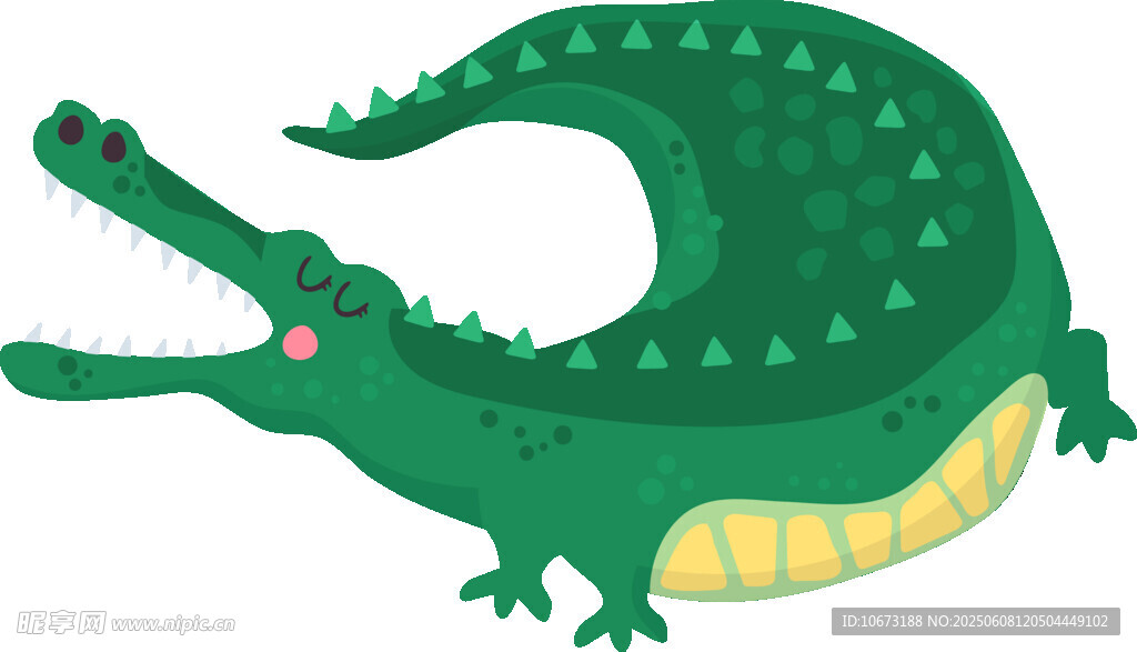卡通鱷魚(yú)形象插畫(huà)