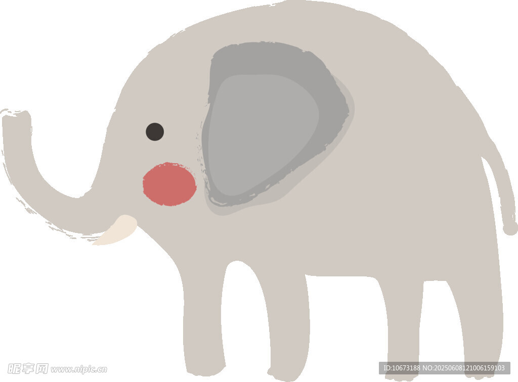 可愛卡通大象插畫