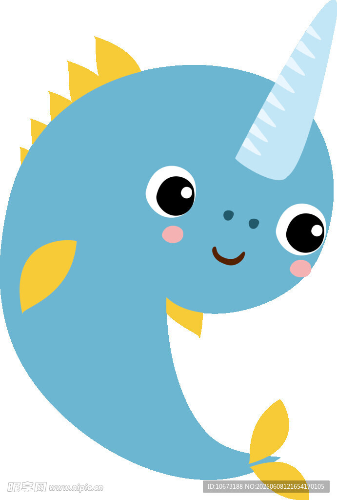 可愛獨(dú)角小藍(lán)魚