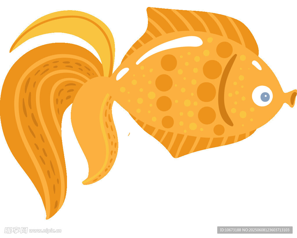 可愛橙色金魚插畫