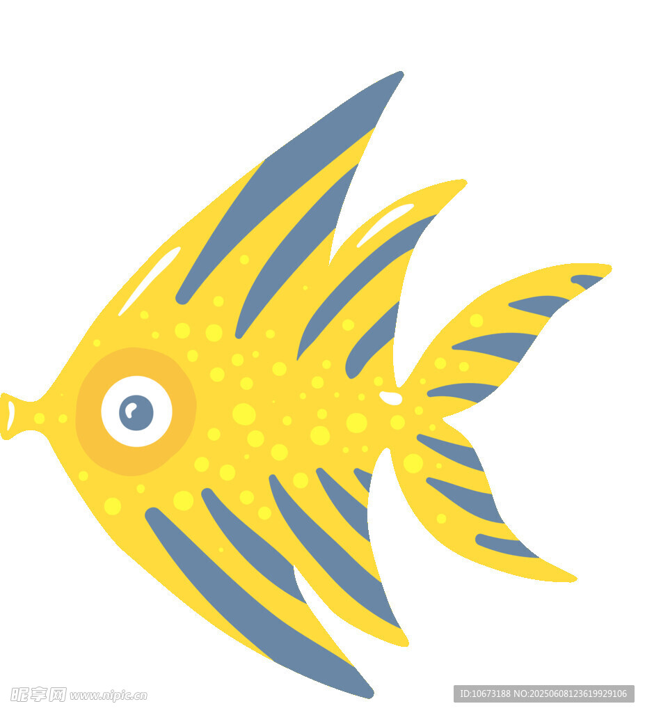 黃色條紋小魚插畫
