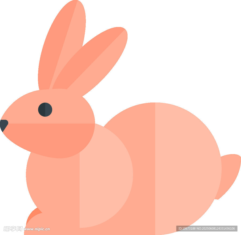 可愛粉色兔子插畫