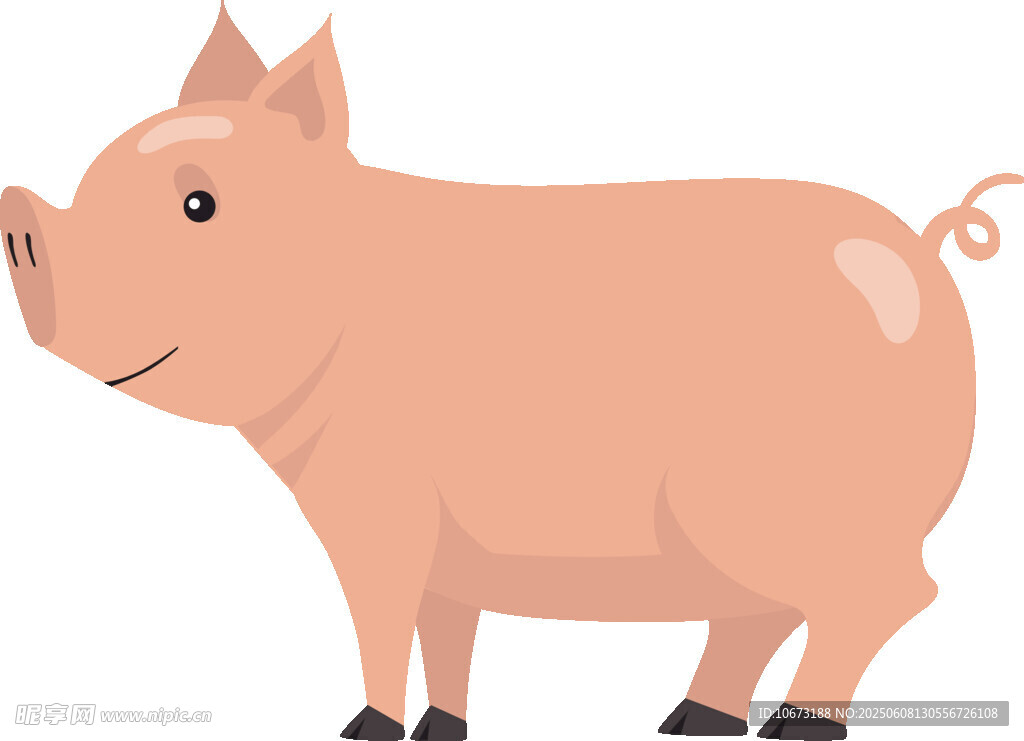 可愛粉色小豬插畫