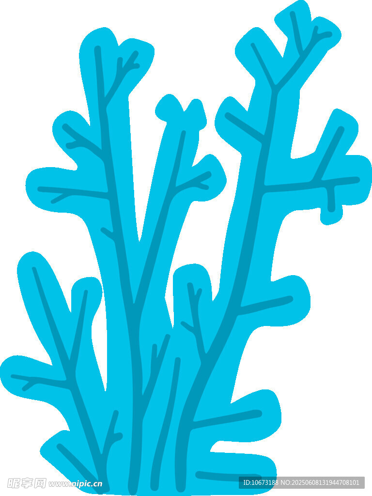 藍(lán)色珊瑚插畫