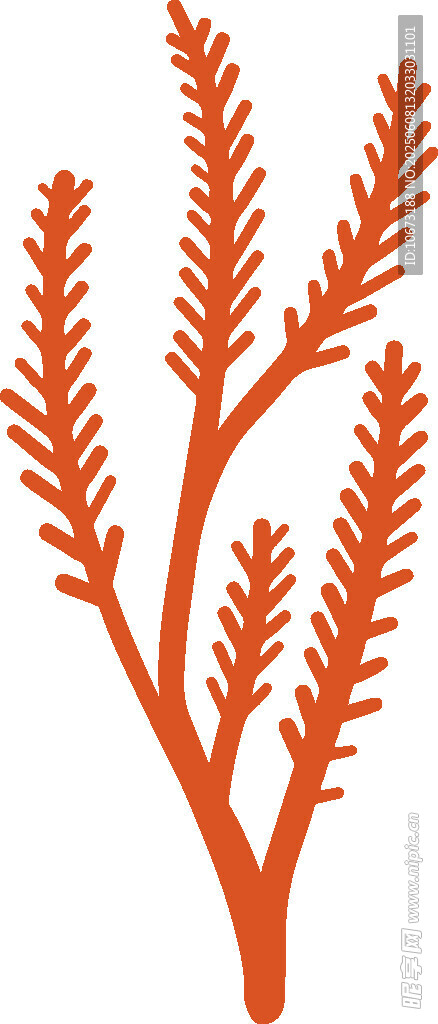 橙色植物枝條圖案