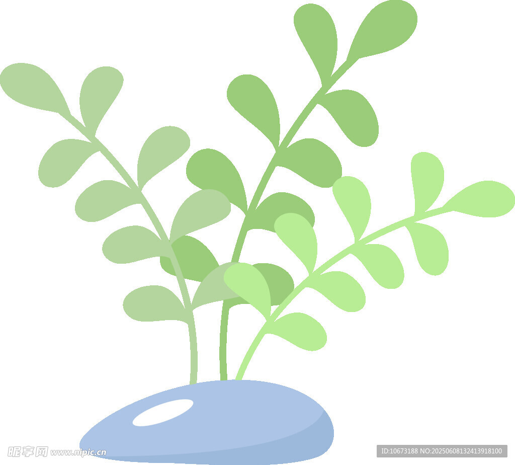 清新綠植插畫