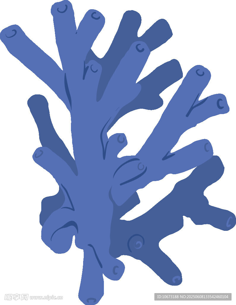 藍(lán)色珊瑚插畫