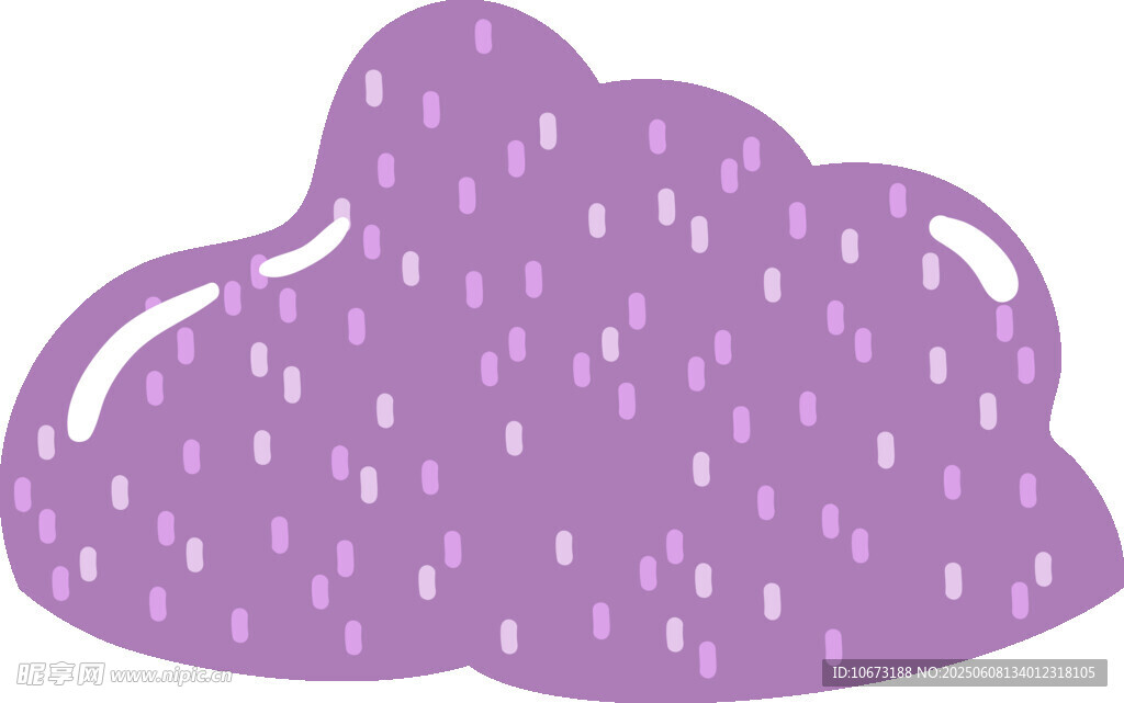 紫色雨滴云朵插畫