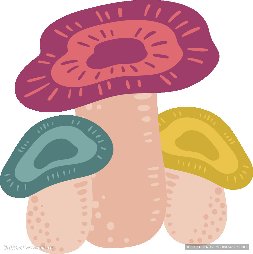 彩色蘑菇插畫