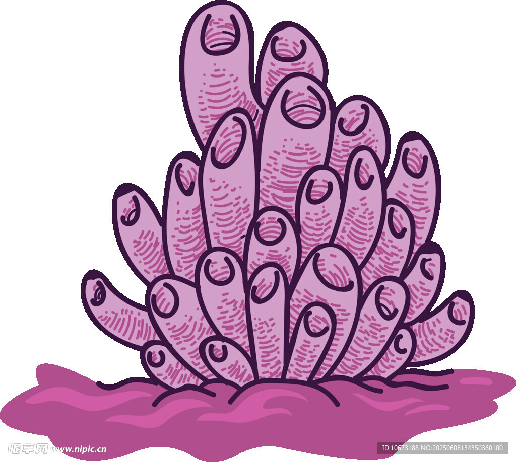 紫色珊瑚插畫