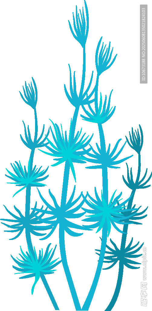 藍(lán)色植物插畫(huà)