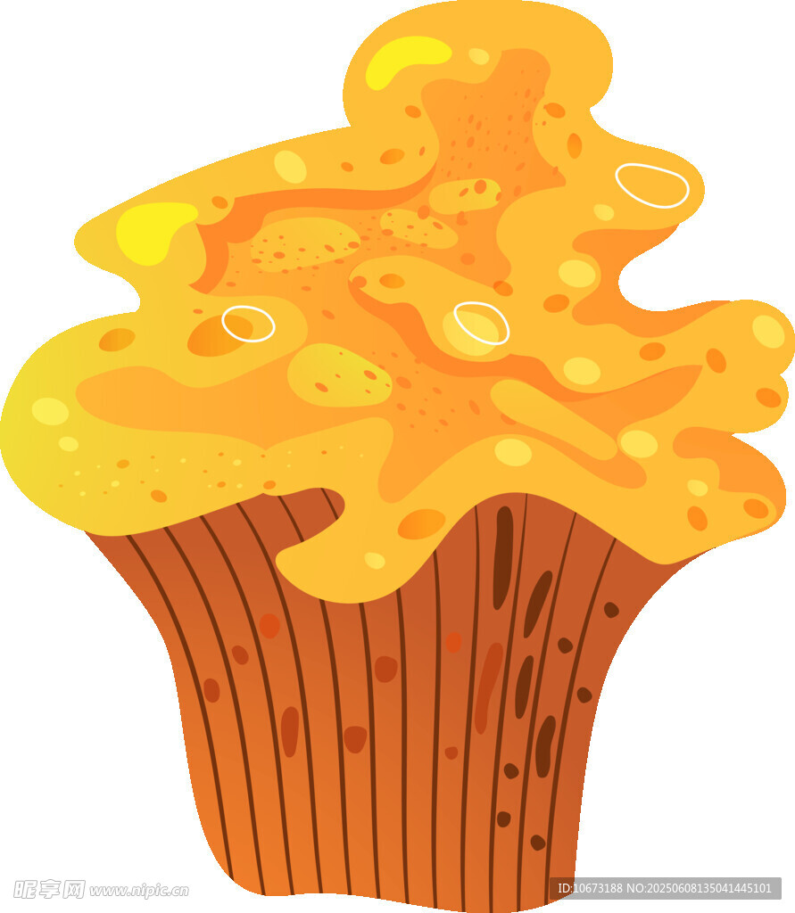 美味卡通紙杯蛋糕插畫