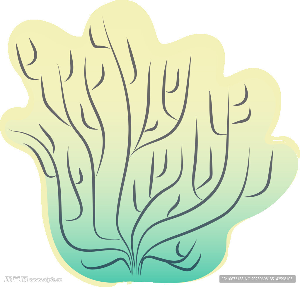 簡約海草圖案插畫
