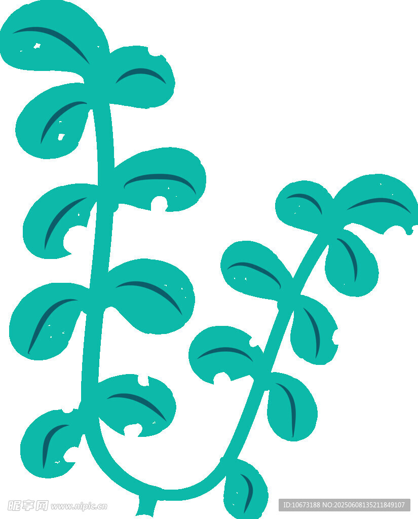 卡通風(fēng)格綠色藤蔓植物