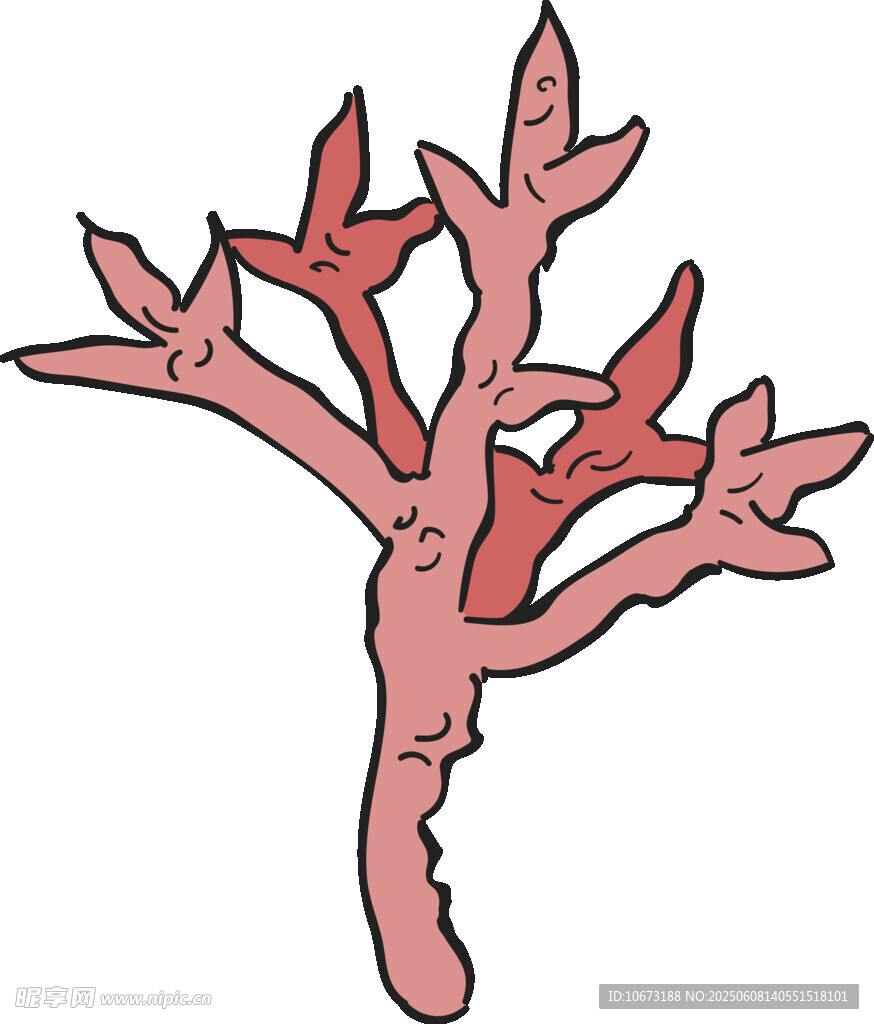 卡通風(fēng)格紅色樹(shù)枝插畫(huà)