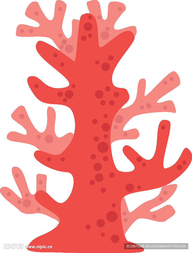 紅色珊瑚插畫