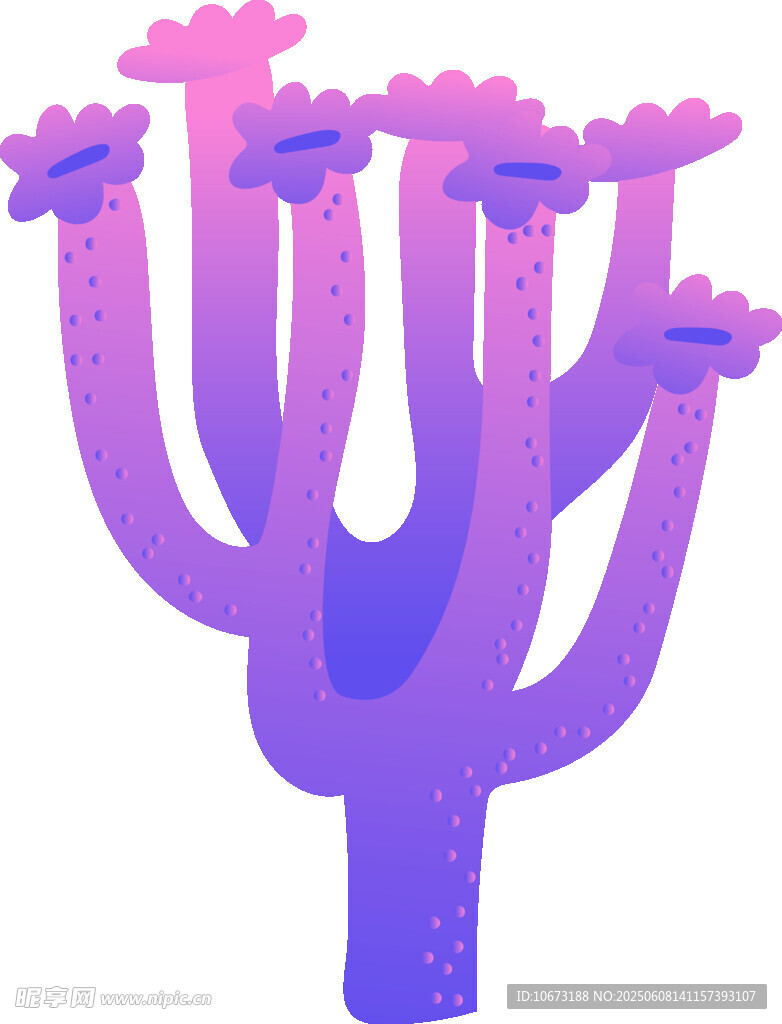 紫色夢(mèng)幻仙人掌插畫