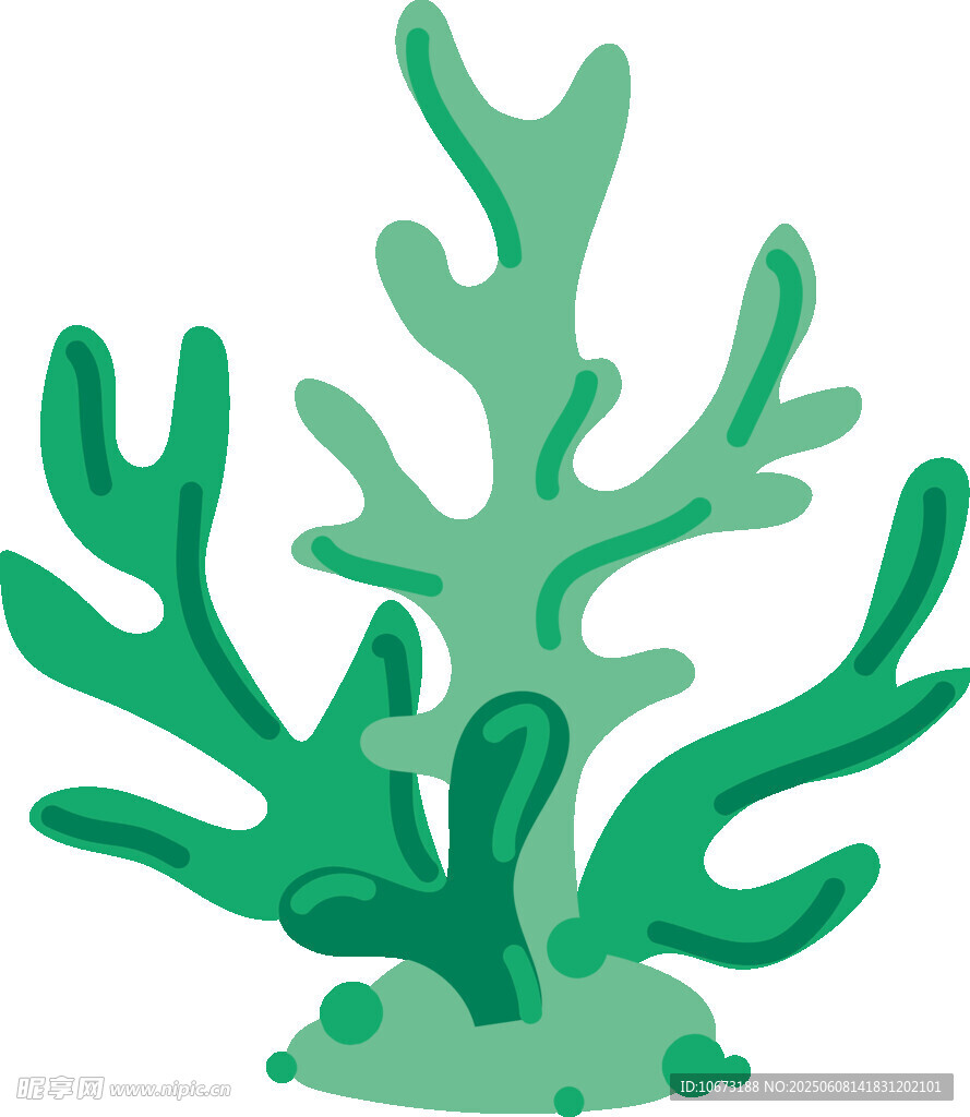 綠色珊瑚插畫