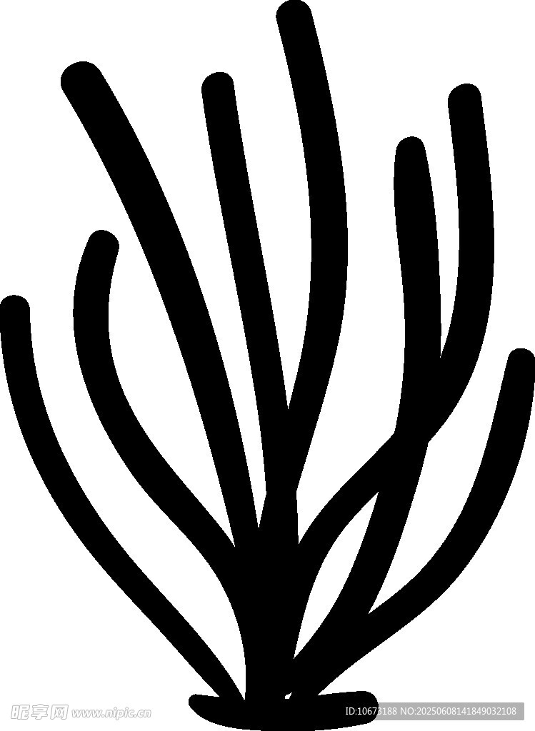簡約黑色海草圖案