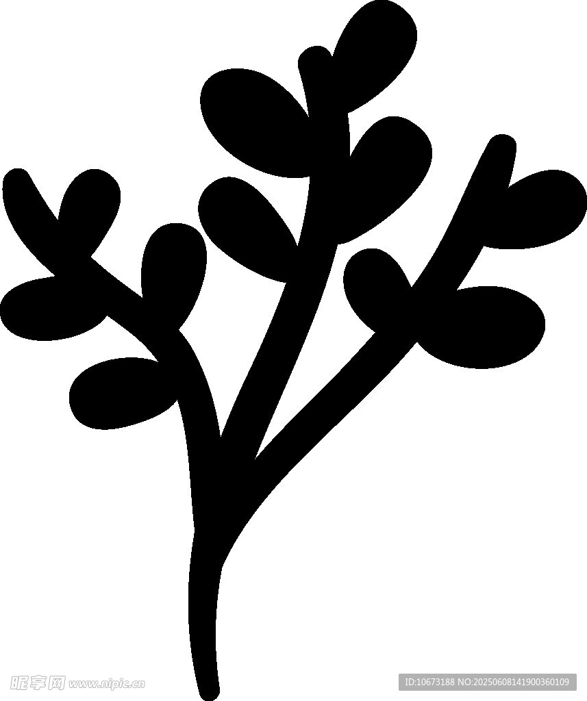 簡(jiǎn)約黑色枝葉圖案