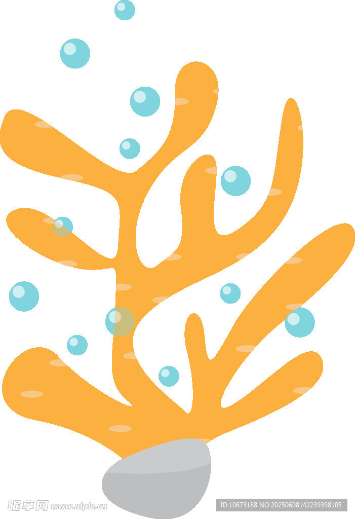 卡通風格海底珊瑚插畫