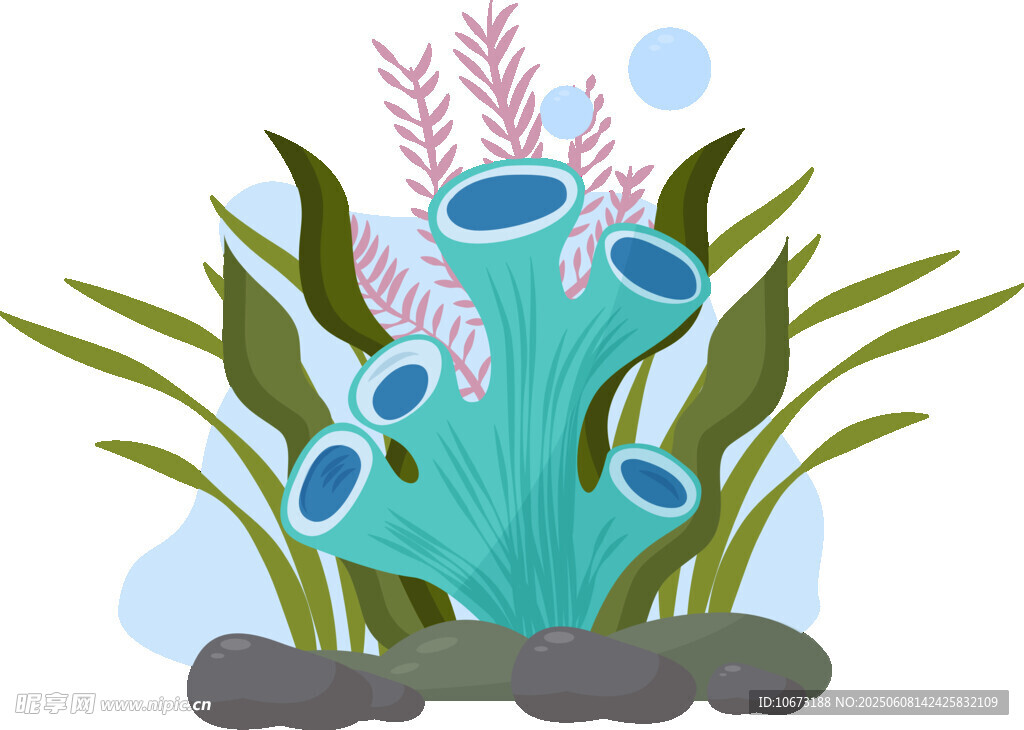 海底珊瑚植物插畫