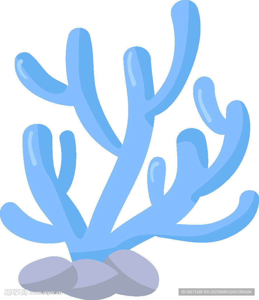藍色珊瑚插畫